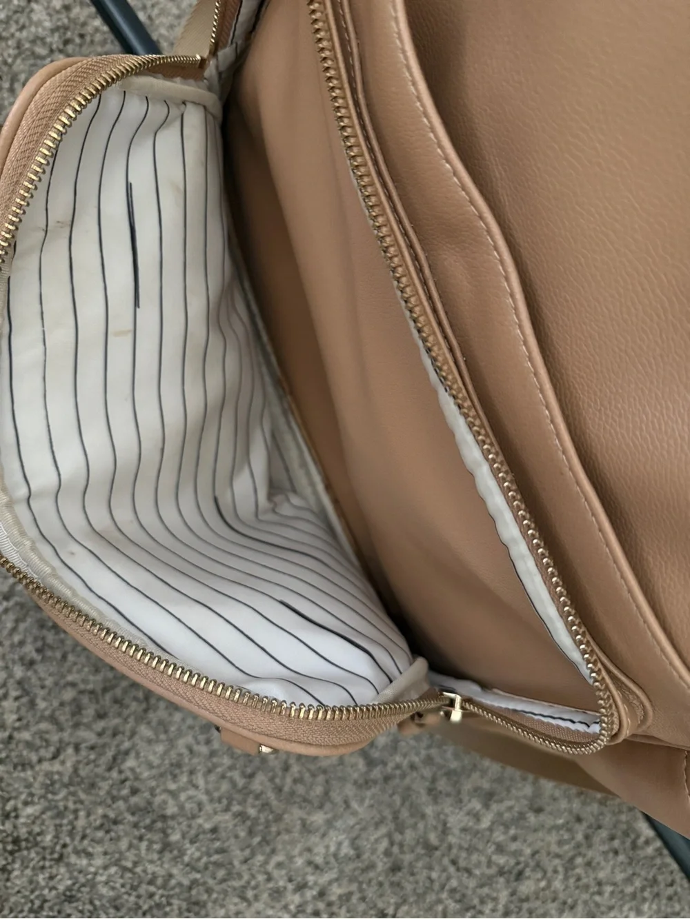 ELKIE & CO Tan Leather Backpack diaper bag